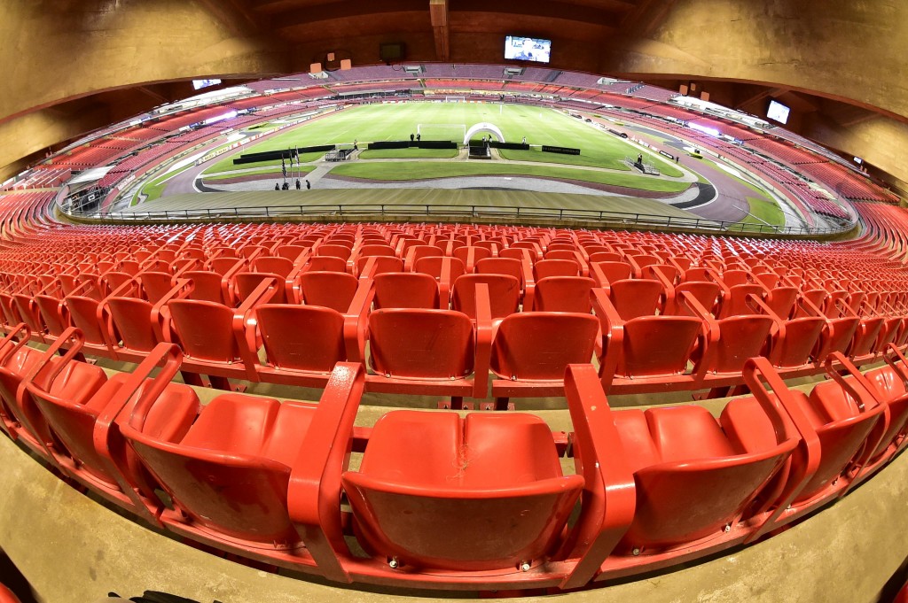 Vista do Estádio Cícero Pompeu de Toledo (Morumbi), na Zona Sul da capital paulista, antes da partida entre São Paulo FC e Goiás, válida pela décima nona rodada do Campeonato Brasileiro 2015.